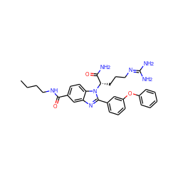 CCCCNC(=O)c1ccc2c(c1)nc(-c1cccc(Oc3ccccc3)c1)n2[C@@H](CCCN=C(N)N)C(N)=O ZINC000142045614