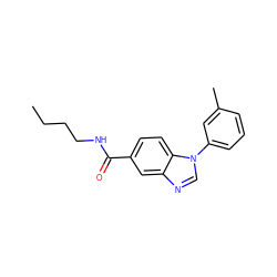 CCCCNC(=O)c1ccc2c(c1)ncn2-c1cccc(C)c1 ZINC000103226043