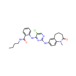 CCCCNC(=O)c1ccccc1Nc1nc(Nc2ccc3c(c2)CCCC(=O)N3C)ncc1Cl ZINC000066260217