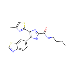 CCCCNC(=O)c1nc(-c2nc(C)cs2)c(-c2ccc3ncsc3c2)[nH]1 ZINC000095561308