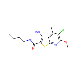 CCCCNC(=O)c1sc2nc(OC)c(Cl)c(C)c2c1N ZINC000653716297