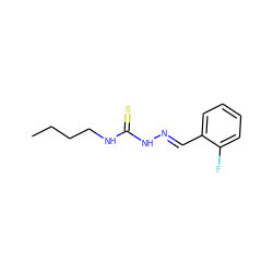 CCCCNC(=S)N/N=C/c1ccccc1F ZINC000008692130