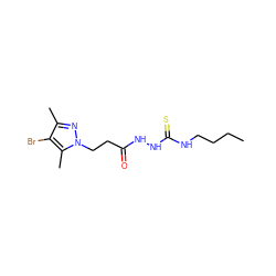 CCCCNC(=S)NNC(=O)CCn1nc(C)c(Br)c1C ZINC000008681016