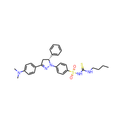 CCCCNC(=S)NS(=O)(=O)c1ccc(N2N=C(c3ccc(N(C)C)cc3)C[C@@H]2c2ccccc2)cc1 ZINC000169339733