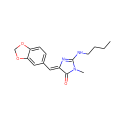 CCCCNC1=N/C(=C\c2ccc3c(c2)OCO3)C(=O)N1C ZINC000072110204