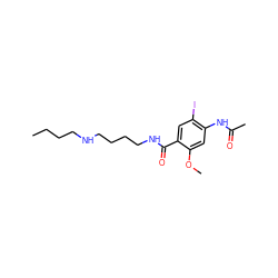 CCCCNCCCCNC(=O)c1cc(I)c(NC(C)=O)cc1OC ZINC000028702528