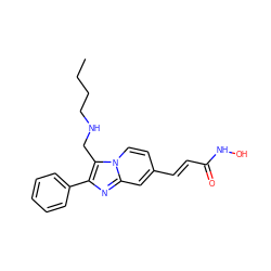 CCCCNCc1c(-c2ccccc2)nc2cc(/C=C/C(=O)NO)ccn12 ZINC000043132305