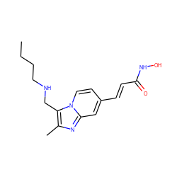 CCCCNCc1c(C)nc2cc(/C=C/C(=O)NO)ccn12 ZINC000136831840