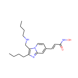 CCCCNCc1c(CCCC)nc2cc(/C=C/C(=O)NO)ccn12 ZINC000143628675