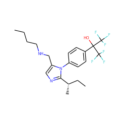 CCCCNCc1cnc([C@@H](C)CC)n1-c1ccc(C(O)(C(F)(F)F)C(F)(F)F)cc1 ZINC000028569228