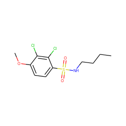 CCCCNS(=O)(=O)c1ccc(OC)c(Cl)c1Cl ZINC000002843641