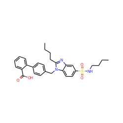 CCCCNS(=O)(=O)c1ccc2c(c1)nc(CCCC)n2Cc1ccc(-c2ccccc2C(=O)O)cc1 ZINC000040394645