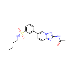 CCCCNS(=O)(=O)c1cccc(-c2ccc3nc(NC(C)=O)nn3c2)c1 ZINC000084732863