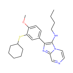 CCCCNc1c(-c2ccc(OC)c(SC3CCCCC3)c2)nc2cnccn12 ZINC000036382306