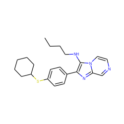 CCCCNc1c(-c2ccc(SC3CCCCC3)cc2)nc2cnccn12 ZINC000061959515