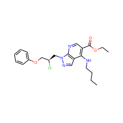 CCCCNc1c(C(=O)OCC)cnc2c1cnn2C[C@@H](Cl)COc1ccccc1 ZINC000013491844