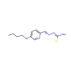 CCCCNc1ccc(/C=N/N=C(/N)S)nc1 ZINC000013756694