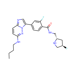 CCCCNc1ccc2ncc(-c3ccc(C(=O)NC[C@@H]4C[C@@H](F)CN4)c(F)c3)n2n1 ZINC000072176900