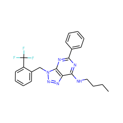 CCCCNc1nc(-c2ccccc2)nc2c1nnn2Cc1ccccc1C(F)(F)F ZINC000028644063