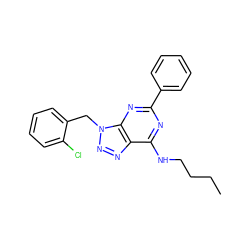 CCCCNc1nc(-c2ccccc2)nc2c1nnn2Cc1ccccc1Cl ZINC000028642797