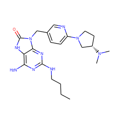 CCCCNc1nc(N)c2[nH]c(=O)n(Cc3ccc(N4CC[C@H](N(C)C)C4)nc3)c2n1 ZINC000095597604