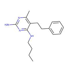 CCCCNc1nc(N)nc(C)c1CCc1ccccc1 ZINC001772614329