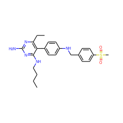 CCCCNc1nc(N)nc(CC)c1-c1ccc(NCc2ccc(S(C)(=O)=O)cc2)cc1 ZINC000036349184