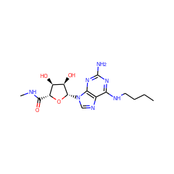 CCCCNc1nc(N)nc2c1ncn2[C@@H]1O[C@H](C(=O)NC)[C@@H](O)[C@H]1O ZINC000103299026