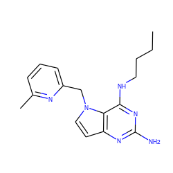 CCCCNc1nc(N)nc2ccn(Cc3cccc(C)n3)c12 ZINC001772630676