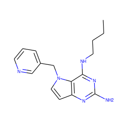 CCCCNc1nc(N)nc2ccn(Cc3cccnc3)c12 ZINC001772604919