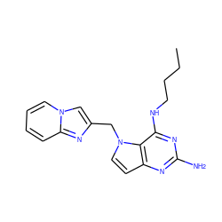 CCCCNc1nc(N)nc2ccn(Cc3cn4ccccc4n3)c12 ZINC001772642601