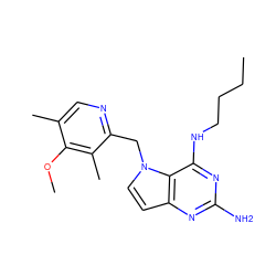 CCCCNc1nc(N)nc2ccn(Cc3ncc(C)c(OC)c3C)c12 ZINC000208961694