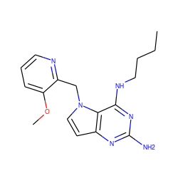 CCCCNc1nc(N)nc2ccn(Cc3ncccc3OC)c12 ZINC001772599733