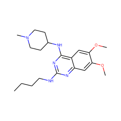 CCCCNc1nc(NC2CCN(C)CC2)c2cc(OC)c(OC)cc2n1 ZINC001772627884