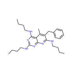 CCCCNc1nc(NCCCC)c2c(C)c(Cc3ccccc3)c(NCCCC)nc2n1 ZINC000045189154