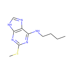CCCCNc1nc(SC)nc2[nH]cnc12 ZINC000001652092