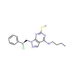 CCCCNc1nc(SC)nc2c1cnn2C[C@@H](Cl)c1ccccc1 ZINC000013589889