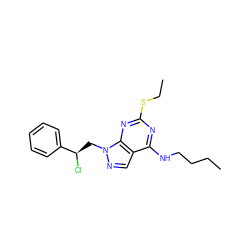 CCCCNc1nc(SCC)nc2c1cnn2C[C@@H](Cl)c1ccccc1 ZINC000013682747