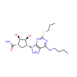 CCCCNc1nc(SCCC)nc2c1nnn2[C@@H]1C[C@H](C(N)=O)[C@@H](O)[C@H]1O ZINC000028957400