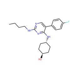 CCCCNc1ncc(-c2ccc(F)cc2)c(N[C@H]2CC[C@H](O)CC2)n1 ZINC000261151043