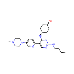 CCCCNc1ncc(-c2ccc(N3CCN(C)CC3)cn2)c(N[C@H]2CC[C@H](O)CC2)n1 ZINC000261190147