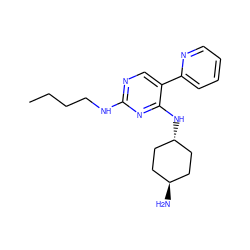 CCCCNc1ncc(-c2ccccn2)c(N[C@H]2CC[C@H](N)CC2)n1 ZINC000261121394