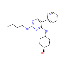 CCCCNc1ncc(-c2ccccn2)c(N[C@H]2CC[C@H](O)CC2)n1 ZINC000261091003