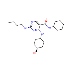 CCCCNc1ncc(C(=O)NC2CCCCC2)c(N[C@H]2CC[C@H](O)CC2)n1 ZINC000261171183