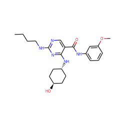 CCCCNc1ncc(C(=O)Nc2cccc(OC)c2)c(N[C@H]2CC[C@H](O)CC2)n1 ZINC000261075960