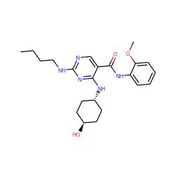 CCCCNc1ncc(C(=O)Nc2ccccc2OC)c(N[C@H]2CC[C@H](O)CC2)n1 ZINC000261149928