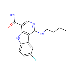 CCCCNc1ncc(C(N)=O)c2[nH]c3ccc(F)cc3c12 ZINC000072123268