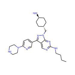 CCCCNc1ncc2c(-c3ccc(N4CCNCC4)nc3)nn(C[C@H]3CC[C@H](N)CC3)c2n1 ZINC000261189066