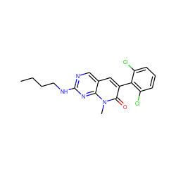 CCCCNc1ncc2cc(-c3c(Cl)cccc3Cl)c(=O)n(C)c2n1 ZINC000013780914