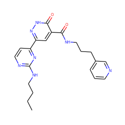 CCCCNc1nccc(-c2cc(C(=O)NCCCc3cccnc3)c(=O)[nH]n2)n1 ZINC000033969157